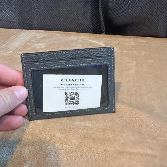 Coach Gray Leather Card Holder - Picture 2 of 2
